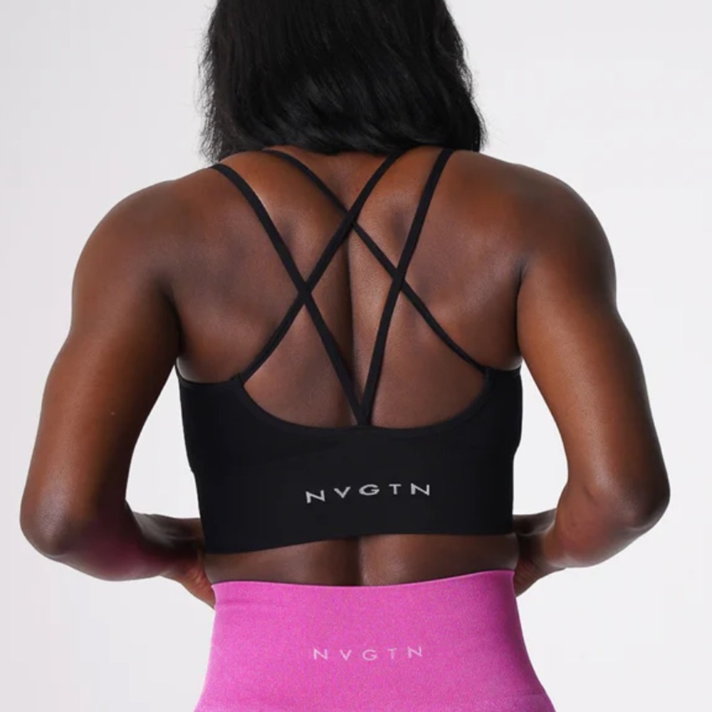 NVGTN Black Flourish Seamless Bra